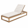 Chaise longue de jardin 200 x 70 cm en bois beige avec dossier réglable
