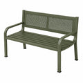 Banc de jardin 120 cm en métal vert à dossier ajouré