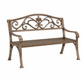 Banc de jardin 127 x 61 x 92 cm en métal bronze style classique