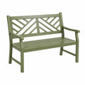 Banc de jardin 120 x 60 x 90 cm en métal vert à accoudoirs style classique
