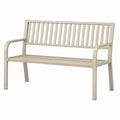 Banc de jardin 122 x 65 x 92 cm en métal beige à lattes classique